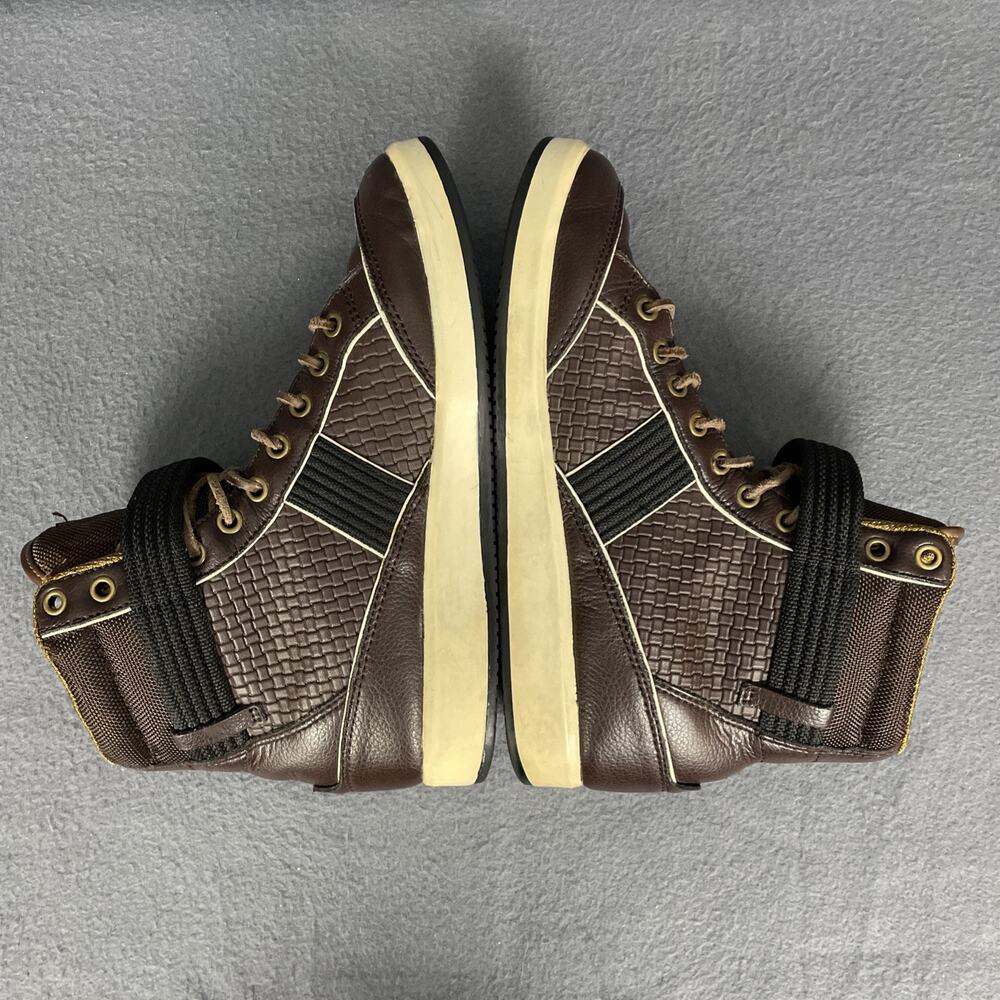 Coogi High Top CM1103 Mens Size 7.5 M Brown Leather Lace Up Strap Sneakers RARE - Picture 13 of 16